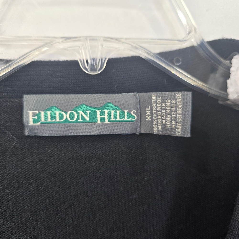 Eildon Hills Mens Extra Fine Merino Wool Vintage Cardigan Sweater XXL Black - Picture 3 of 7